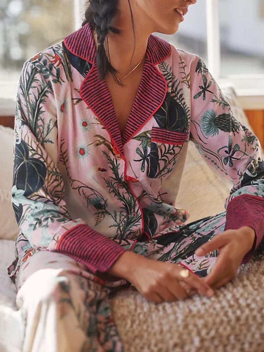 Kelly Louis Judd Anthropologie Botanical Flannel Pajama Top Size 2XL NWT Floral